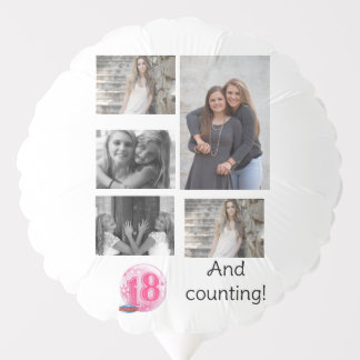 Personalized 5 Photo collage | 18th Birthday Balloon