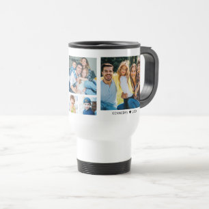 Personalized  5 Photo Collage Family Quote White Travel Mug