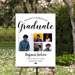 Personalized 5 Photo Collage Graduation Welcome Foam Board
