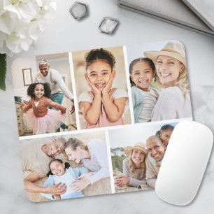 Personalized 5 Photo Collage Mouse Pad