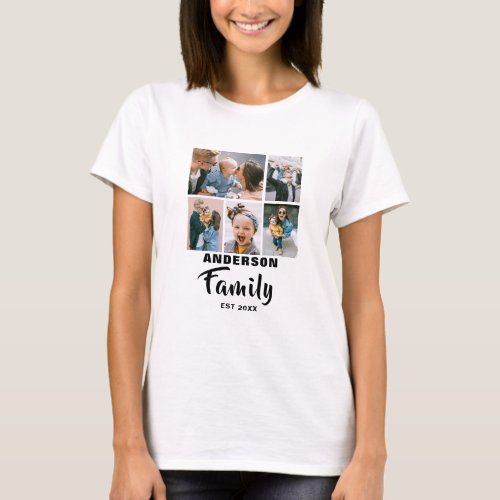 Personalized  5 Photo  Family T_Shirt