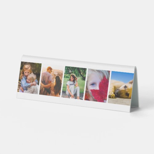 Personalized 5 Photo Memories Desk Sign