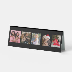 Personalized 5 Photo Memories Desk Sign