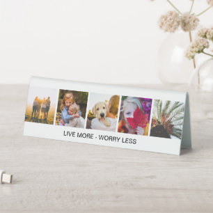 Personalized 5 Photo + Quote Desk Sign