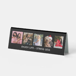 Personalized 5 Photo Quote Desk Sign