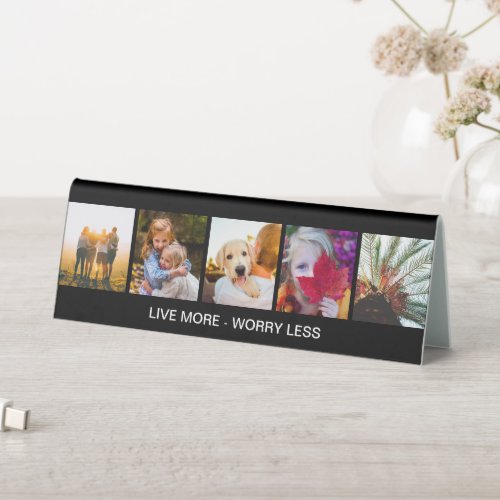 Personalized 5 Photo  Quote Desk Sign