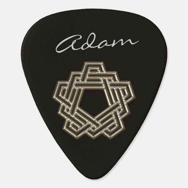 Personalized 5 Sided Celtic Knot Guitar Pick (Back)