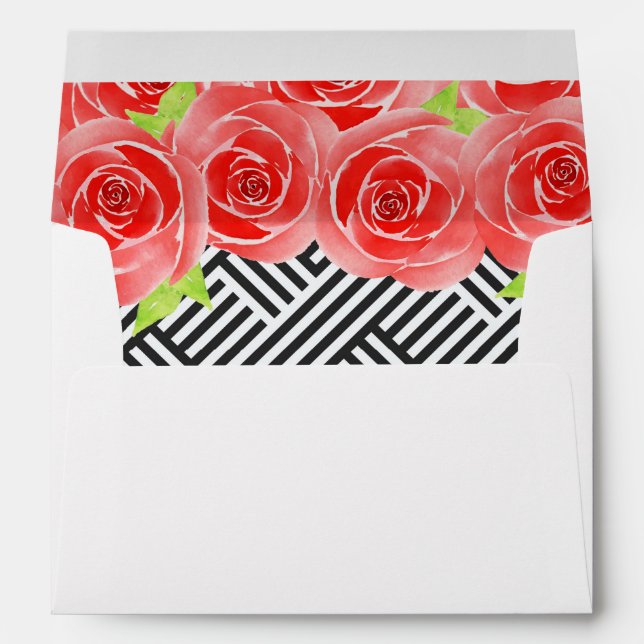 Personalized 5 x 7 Red Roses Envelope (Back (Bottom))