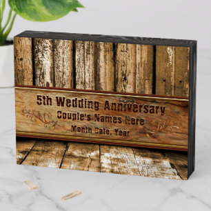 Personalized 5th Anniversary Wood Gifts Wooden Box
