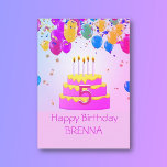 Personalized! 5th Birthday Custom Card<br><div class="desc">5th birthday card with personalization</div>