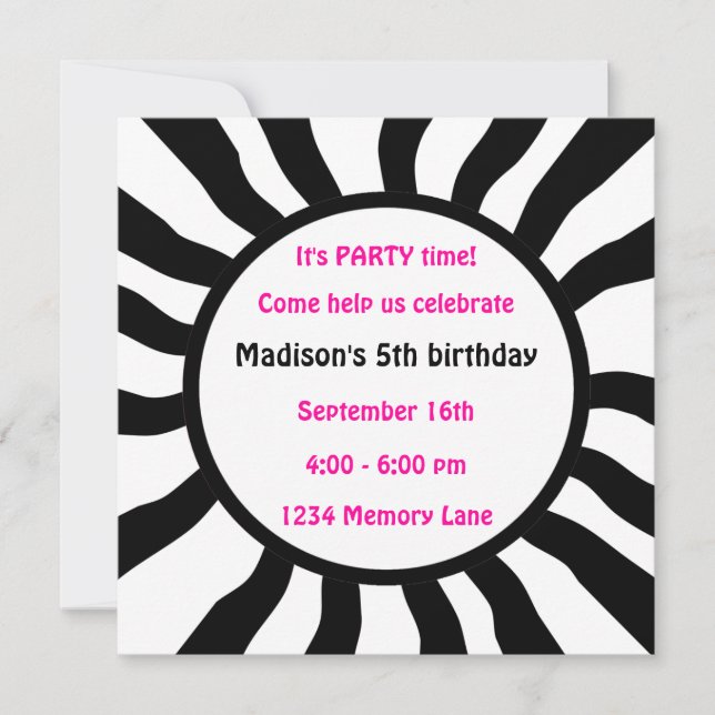 Personalized 5th Birthday Party Invitation (Front)