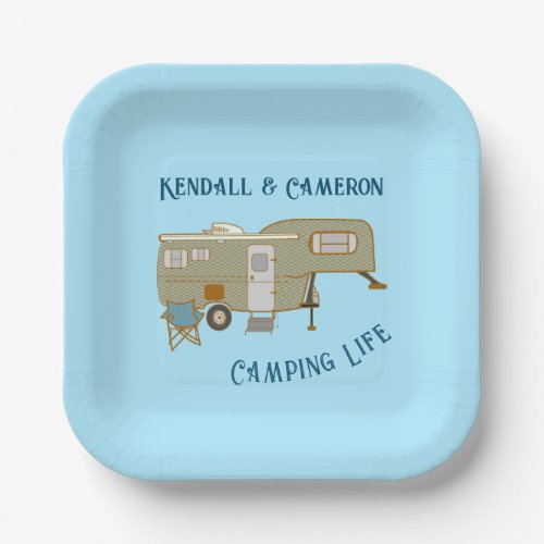 Personalized 5th Wheel RV Camping Paper Plates