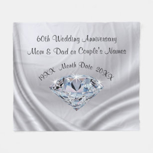 Elegant 60th Diamond Wedding Anniversary Banner, Zazzle