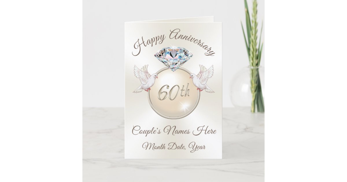 Flourish 60th Diamond Wedding Anniversary Invite, Zazzle in 2023