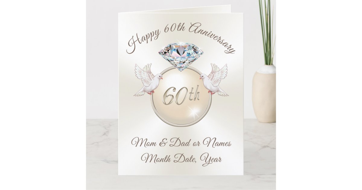 Personalized 60th Anniversary Card for Parents | Zazzle
