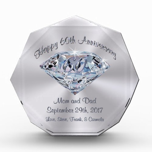 Personalized 60th Anniversary Gifts for Parents