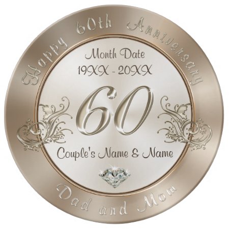 Personalized 60th Anniversary Gifts For Parents Dinner Plate