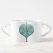 Personalized 60th Anniversary Mugs Set for Two (Back Nesting)