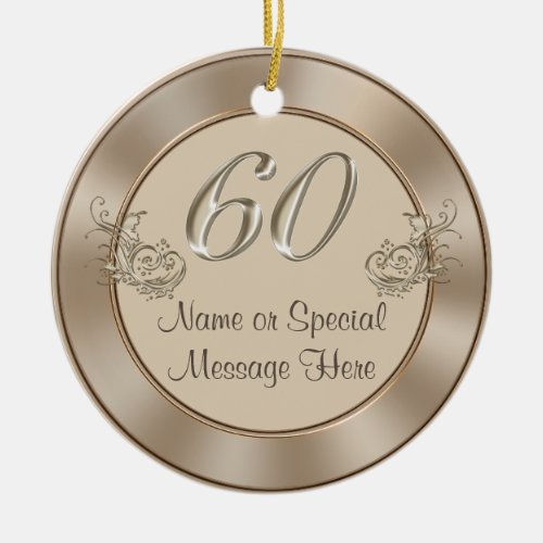 Personalized 60th Anniversary or Birthday Ornament