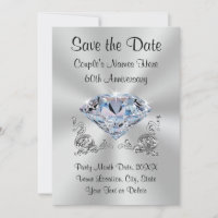 Personalized 60th Anniversary Save the Date Cards