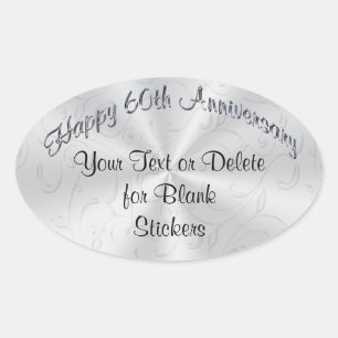 Personalized 60th Anniversary Stickers YOUR TEXT