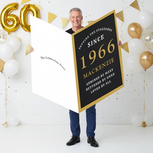 Personalized 60th Birthday 1966 Black Gold Huge