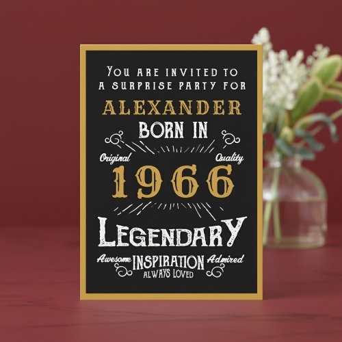 Personalized 60th Birthday 1966 Black Gold Legend