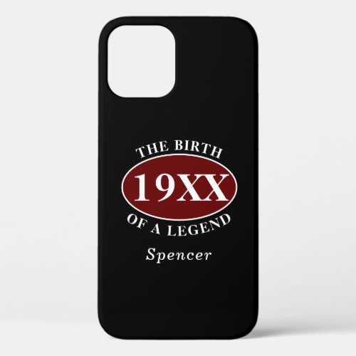 Personalized 60th Birthday Birth Of A Legend Black iPhone 12 Pro Case