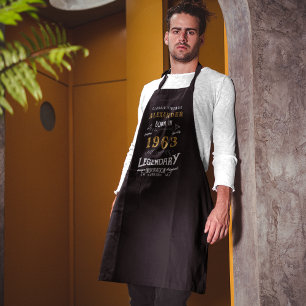 Personalized 60th Birthday Born 1963 Vintage Black Apron