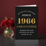 Personalized 60th Birthday Born 1966 Vintage Black Card<br><div class="desc">A personalized classic 60th birthday card for that celebration for somebody born in 1966 and turning 60. Add the name to this chic style black, white and gold design for a custom birthday gift. Easily edit the name and year with the template provided. A wonderful custom black birthday gift. More...</div>