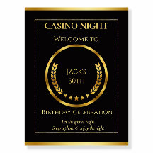 Personalized 60th Birthday Casino Welcome Sign