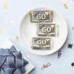 Personalized 60th Birthday Chocolate Candy Hershey's Miniatures<br><div class="desc">Personalized gold effect 60th birthday chocolates. Create your own custom name personalised chocolate candy bar wrappers for special occasions. Great idea for birthday party favours.</div>