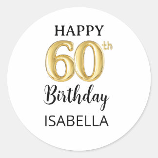 Personalized 60th Birthday Classic Round Sticker