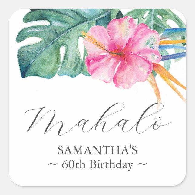 Personalized 60th Birthday Favor Stickers (Front)