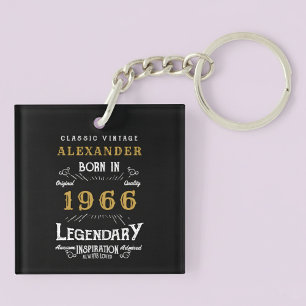 Personalized 60th Birthday Legend 1966 Vintage Keychain