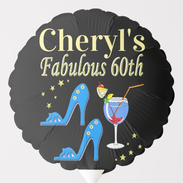 PERSONALIZED 60TH BIRTHDAY PARTY GIRL BALLOON (Front)
