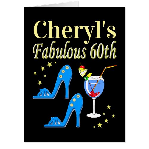 PERSONALIZED 60TH BIRTHDAY PARTY GIRL CARD