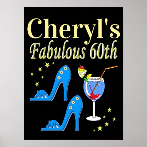PERSONALIZED 60TH BIRTHDAY PARTY GIRL POSTER