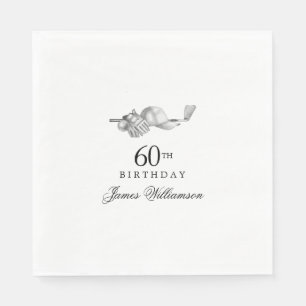 Personalized 60th Birthday Party Golf Theme Napkins