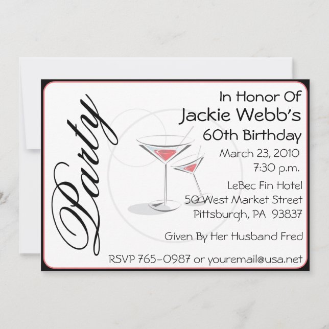 Personalized 60th Birthday Party Invitation (Front)