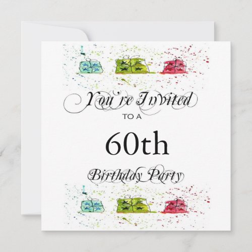 Personalized 60th Birthday Party Invitations