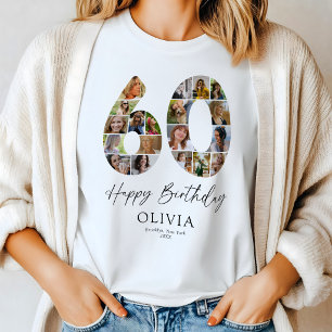 Personalized 60th Birthday Photo Collage T-Shirt
