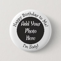 Personalized 60th Birthday Photo Template Button