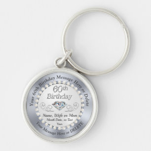 Personalized, 60th Birthday Presents for Wife Keychain