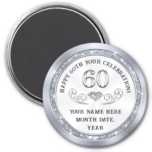 Personalized 60th Birthday Souvenir Ideas 60th Magnet