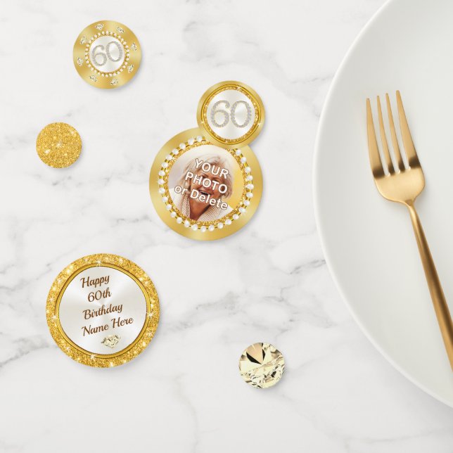Personalized, 60th Birthday Table Decorations,  Confetti (Group)