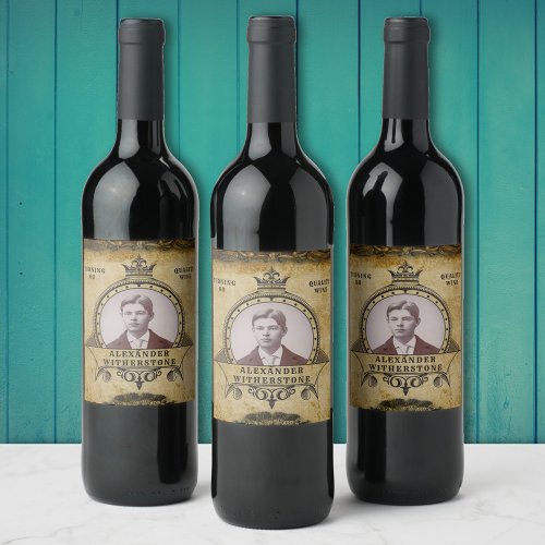 Personalized 60th Birthday Vintage Photo Template Wine Label
