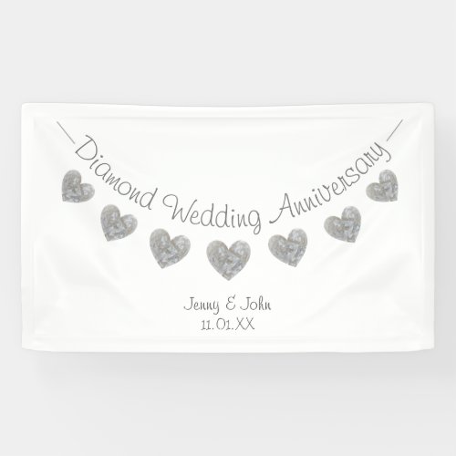 Personalized 60th Diamond Wedding Anniversary Banner