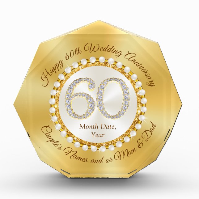 Personalized, 60th Wedding Anniversary Gifts (Front)