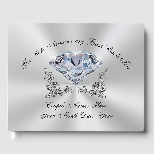 Personalized 60th Wedding Anniversary Guest Book (Front)